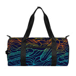 EDM Surfing Wave Pattern Print Gym Bag