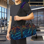 EDM Surfing Wave Pattern Print Gym Bag