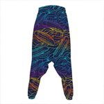 EDM Surfing Wave Pattern Print Hammer Pants