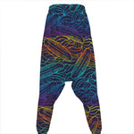 EDM Surfing Wave Pattern Print Hammer Pants