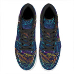 EDM Surfing Wave Pattern Print High Top Leather Sneakers