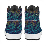 EDM Surfing Wave Pattern Print High Top Leather Sneakers