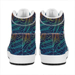 EDM Surfing Wave Pattern Print High Top Leather Sneakers
