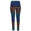 EDM Surfing Wave Pattern Print High-Waisted Pocket Leggings