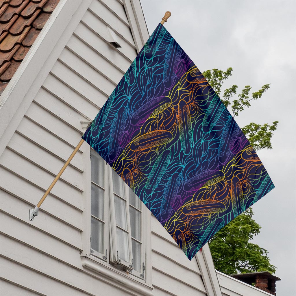 EDM Surfing Wave Pattern Print House Flag