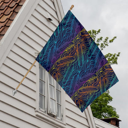 EDM Surfing Wave Pattern Print House Flag