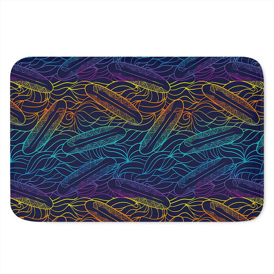 EDM Surfing Wave Pattern Print Indoor Door Mat