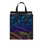 EDM Surfing Wave Pattern Print Insulated Lunch Tote