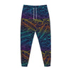 EDM Surfing Wave Pattern Print Jogger Pants