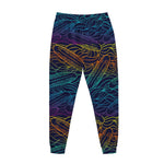 EDM Surfing Wave Pattern Print Jogger Pants