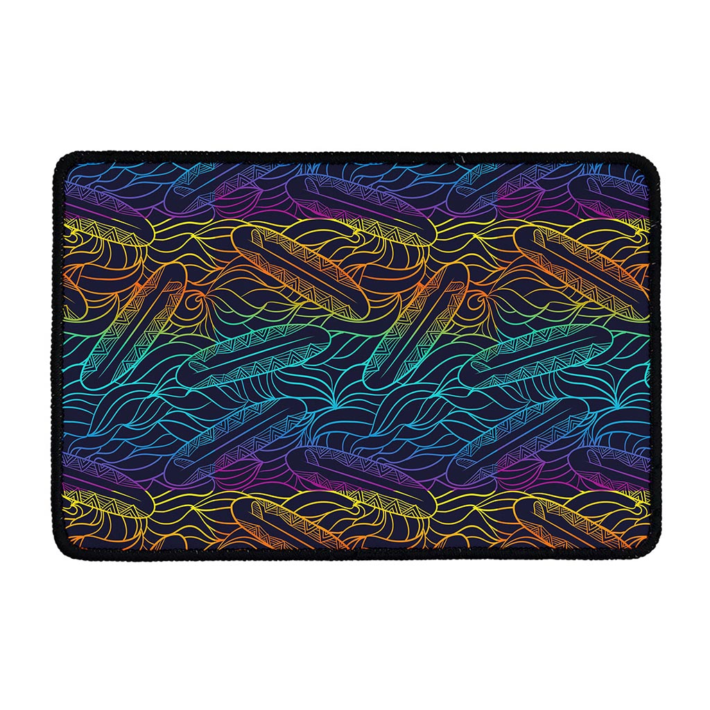 EDM Surfing Wave Pattern Print Kitchen Mat