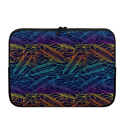EDM Surfing Wave Pattern Print Laptop Sleeve