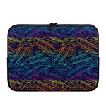 EDM Surfing Wave Pattern Print Laptop Sleeve