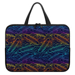 EDM Surfing Wave Pattern Print Laptop Sleeve With Handle