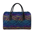 EDM Surfing Wave Pattern Print Leather Duffel Bag