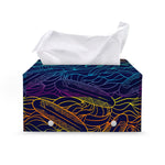 EDM Surfing Wave Pattern Print Leather Tissue Box Cover