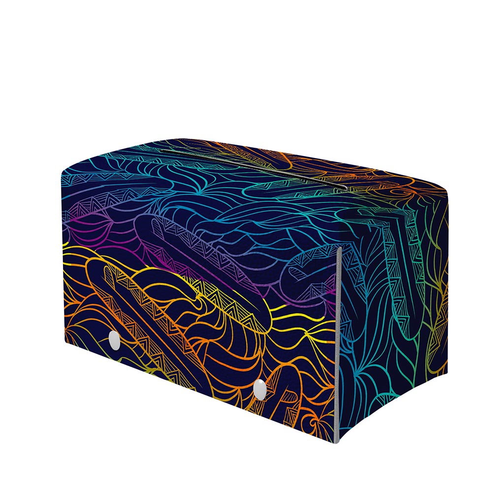 EDM Surfing Wave Pattern Print Leather Tissue Box Cover