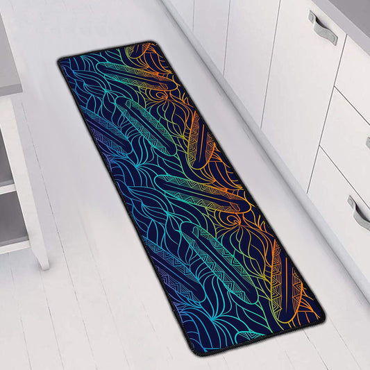 EDM Surfing Wave Pattern Print Long Kitchen Mat