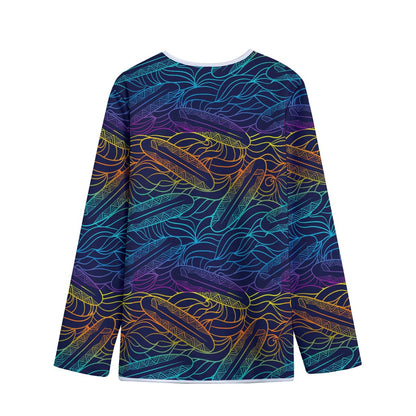 EDM Surfing Wave Pattern Print Long Sleeve Short Coat