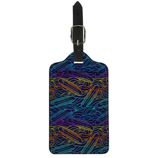 EDM Surfing Wave Pattern Print Luggage Tag