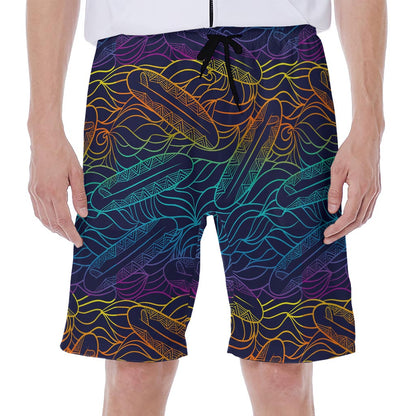 EDM Surfing Wave Pattern Print Men's Beach Shorts