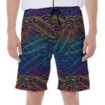 EDM Surfing Wave Pattern Print Men's Beach Shorts