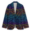 EDM Surfing Wave Pattern Print Men's Blazer