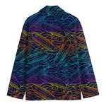 EDM Surfing Wave Pattern Print Men's Blazer