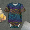 EDM Surfing Wave Pattern Print Men's Bodysuit