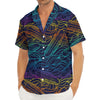 EDM Surfing Wave Pattern Print Men's Deep V-Neck Shirt