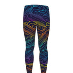 EDM Surfing Wave Pattern Print Men's leggings