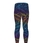 EDM Surfing Wave Pattern Print Men's leggings
