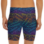 EDM Surfing Wave Pattern Print Men's Long Boxer Briefs