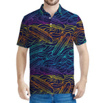 EDM Surfing Wave Pattern Print Men's Polo Shirt