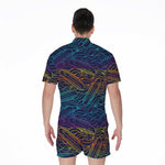 EDM Surfing Wave Pattern Print Men's Rompers