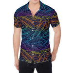 EDM Surfing Wave Pattern Print Men's Shirt
