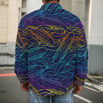 EDM Surfing Wave Pattern Print Men's Shirt Jacket