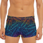 EDM Surfing Wave Pattern Print Men's Short Boxer Briefs
