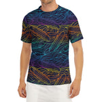 EDM Surfing Wave Pattern Print Men's Short Sleeve Rash Guard