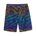 EDM Surfing Wave Pattern Print Men's Sports Shorts