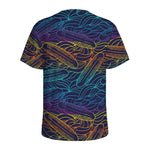 EDM Surfing Wave Pattern Print Men's Sports T-Shirt