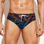 EDM Surfing Wave Pattern Print Men's Swim Briefs
