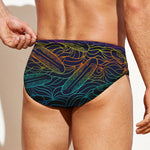 EDM Surfing Wave Pattern Print Men's Swim Briefs