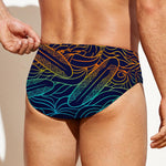 EDM Surfing Wave Pattern Print Men's Swim Briefs