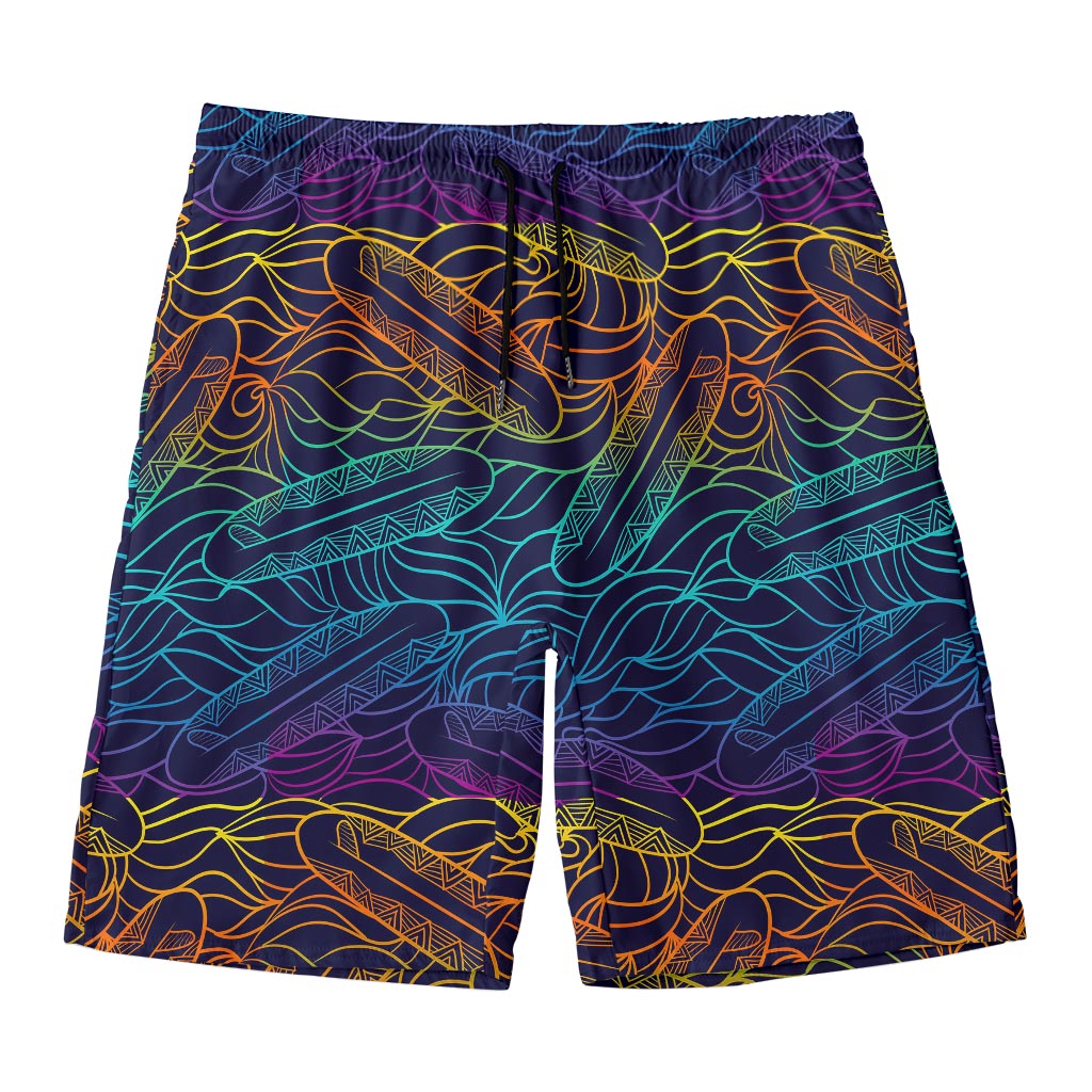 EDM Surfing Wave Pattern Print Men's Swim Trunks