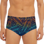 EDM Surfing Wave Pattern Print Men's Triangle Swim Briefs