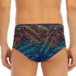 EDM Surfing Wave Pattern Print Men's Triangle Swim Briefs