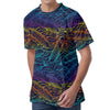 EDM Surfing Wave Pattern Print Men's Velvet T-Shirt