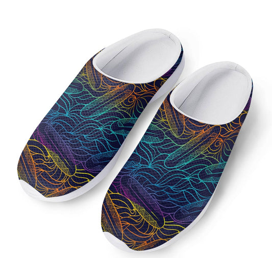 EDM Surfing Wave Pattern Print Mesh Casual Shoes