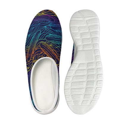 EDM Surfing Wave Pattern Print Mesh Casual Shoes